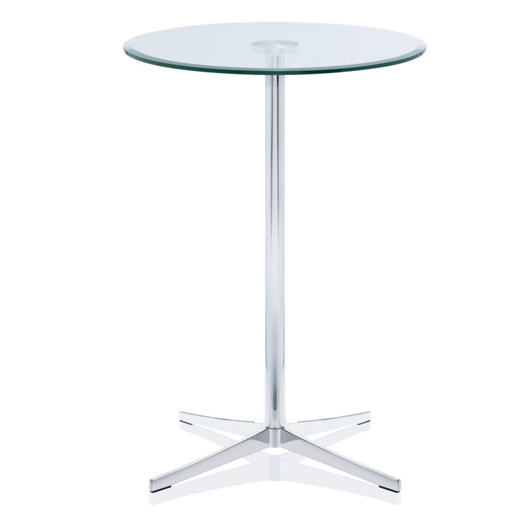Dauphin Axium Table Round Solid Wood Top Metal Base Dining Table Wayfair